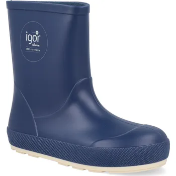 Chlapecké holínky Barefoot dětské holínky Igor - Yogi Nautico Jeans modré Velikost: 22