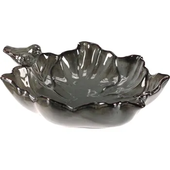 Krmítko pro ptáka Pítko pro ptáčky List, 26 x 26 x 7 cm, šedá