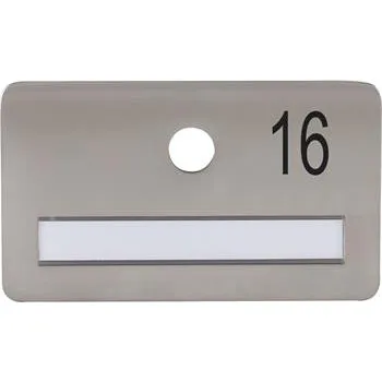 Dveřní kování SOLIDO dveřní jmenovka bez kukátka, otvor o 14, nerez satinovaný, gravír. č. 16