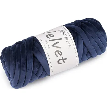 Příze Příze Marshmallow silná Velvet Ø10 mm 500 g - 6 (048) modrá tmavá