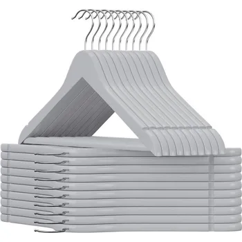 Věšák Věšáky na oblečení RONDO dřevěné, šedé (30 ks)