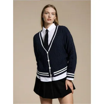 Dámské oblečení Sinsay - Kardigan v akademickém stylu - námořnická modrá - 280GT-59X - 280GT-59X-M