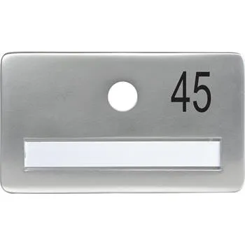 Dveřní kování SOLIDO dveřní jmenovka bez kukátka, otvor o 14, hliník sříbrný elox,gravír. č.45