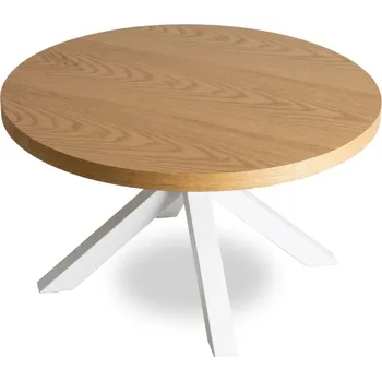 Konferenční stolek Konferenční stolek LINCOLN Ø 80 cm - různé barevné varianty zlatý dub - bílá