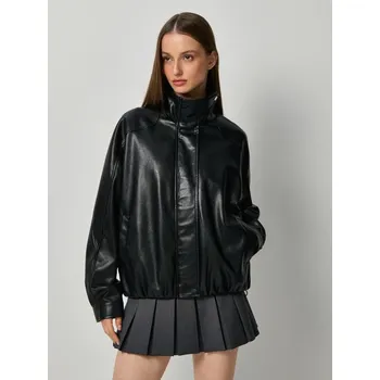 Dámský kabát Bunda z imitace kůže - S - House - černá - 160HR-99X