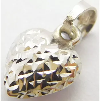 Přívěsek Klenoty Budín Dámský zlatý přívěsek srdíčko z bílého zlata 585/0,31gr 02592 (Klenoty Budín Dámský zlatý přívěsek srdíčko z bílého zlata 585/0,31gr 02592)