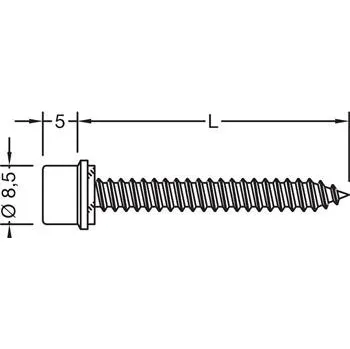 GUTMANN samořezné šrouby s těsněním pro základní profil, 5,5 x 38 mm, nerez ( balení = 100ks )
