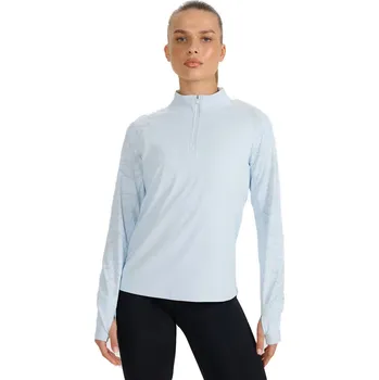 Dámské oblečení Dámská zateplená běžecká mikina s 1/2 zipem 4F-SWEATSHIRT FNK F578-WAW25TFSWF578-34S-LIGHT BLUE Modrá S