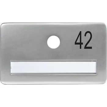 Dveřní kování SOLIDO dveřní jmenovka bez kukátka, otvor o 14, hliník sříbrný elox,gravír. č.42