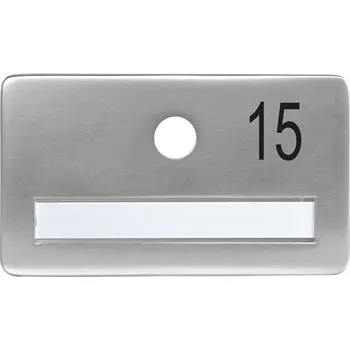 Dveřní kování SOLIDO dveřní jmenovka bez kukátka, otvor o 14, hliník sříbrný elox,gravír. č.15
