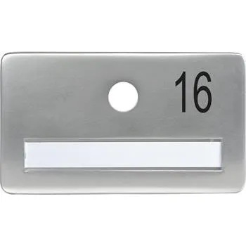 Dveřní kování SOLIDO dveřní jmenovka bez kukátka, otvor o 14, hliník sříbrný elox,gravír. č.16