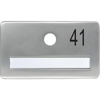 Dveřní kování SOLIDO dveřní jmenovka bez kukátka, otvor o 14, hliník sříbrný elox,gravír. č.41