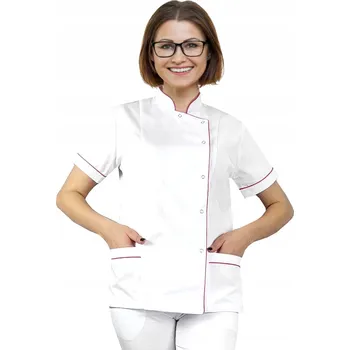 Dámské sako Kosmetické, zdravotnické sako s lemováním, velikost vel., bílá barva