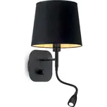Ideal Lux NORDIK AP2 nástěnná lampa 1x LED 1,5W 100lm 3000K + 1x E14 40W bez zdroje, černá