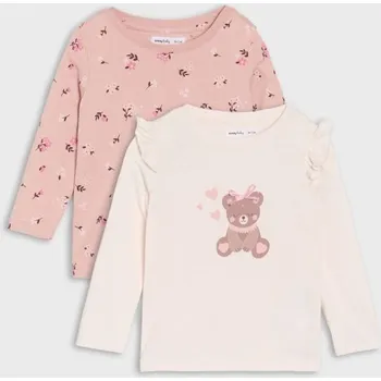 Dětská móda Sinsay - 2 balení triček s dlouhým rukávem - krémová - 123FT-01X - 123FT-01X-98