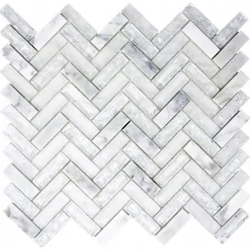 Obraz Skleněná mozaika, skleněná dlaždice s efektem ledu bílá STROMEČEK