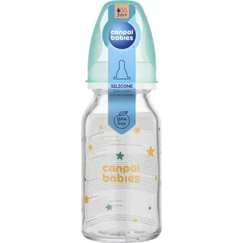 Canpol babies Lahev skleněná s úzkým hrdlem TOYS 120ml