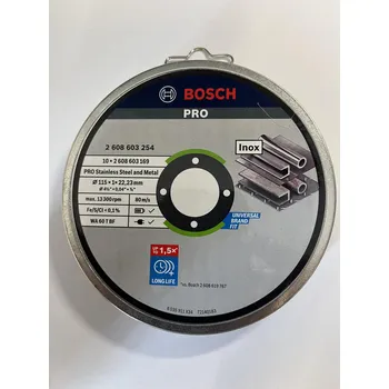Řezný kotouč BOSCH 2608603254 řezný kotouč nakov a nerez 115x1 10ks