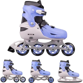 Kolečkové brusle inSPORTline Nastavitelné brusle 4v1 Foursimo M (33-37)