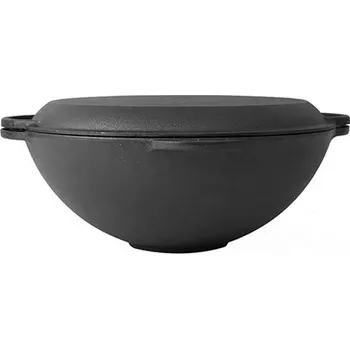 Pánev PH - Konyha Litinový wok s litinovou poklicí PH 32 cm