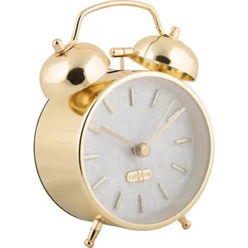 Hodiny Karlsson 6009GD designový budík zlatá, pr. 12 cm