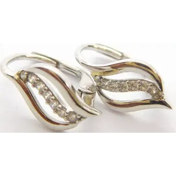 Náušnice Klenoty Budín Dámské náušnice z bílého zlata se zirkony 585/1,62gr HK2345 (Klenoty Budín Dámské náušnice z bílého zlata se zirkony 585/1,62gr HK2345)