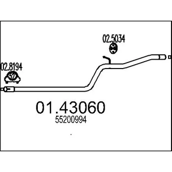 Výfuková trubka Výfuková trubka, 01.43060
