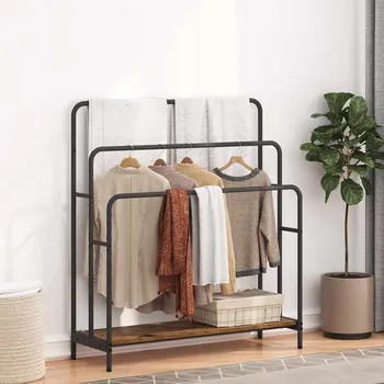 Věšák vidaXL Stojan na oblečení s policí Staré dřevo 90 x 30 x 100,5 cm