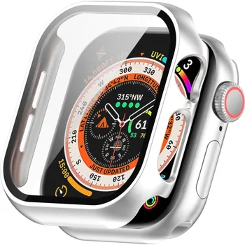 Příslušenství k chytrým hodinkám VSECHNONAMOBIL 87161 PC FULL COVER Plastový kryt se sklem pro Apple Watch 10 / 11 42mm stříbrný