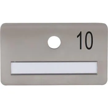 Dveřní kování SOLIDO dveřní jmenovka bez kukátka, otvor o 14, nerez satinovaný, gravír. č. 10