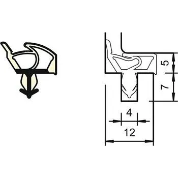 DEVENTER těsnění do vnitřních dveří SP 7575, béžový plast ( 100m )
