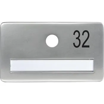 Dveřní kování SOLIDO dveřní jmenovka bez kukátka, otvor o 14, hliník sříbrný elox,gravír. č.32