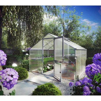 Skleník Zahradní skleník KGT Orchidee III 3,2 x 3 m, šedá hliník