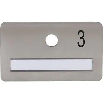 Dveřní kování SOLIDO dveřní jmenovka bez kukátka, otvor o 14, nerez satinovaný, gravír. č. 3