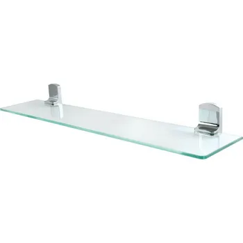 Drátěná police Spirella Nástěnná skleněná polička Taku 60 cm, lesklý nerez, stříbrná