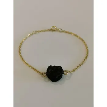 Šperk Zlatý náramek s přírodním vltavínem