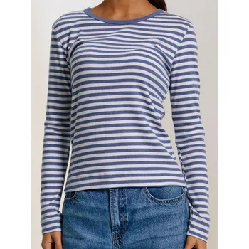 Dámské tričko Sinsay - Tričko s dlouhými rukávy - modrá - 324FK-54X - 324FK-54X-XS