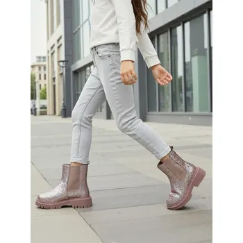 Sinsay - Lakované kotníkové boty s flitry - růžová - 171FA-39X - 171FA-39X-25