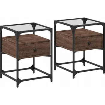 Noční stolek Noční stolek z dřevotřísky 40x40x55 cm, hnědý dub