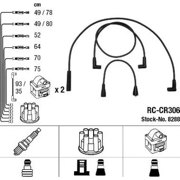 Zapalovací kabel Sada kabelů pro zapalování NGK RC-CR306