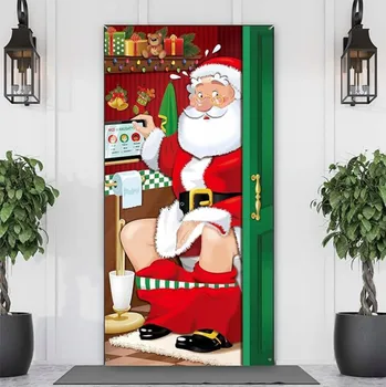 Vánoční dekorace Banner Dekorace na dveře Vánoční ozdoba Vánoce Santa Claus Obrázek 90 x 180 cm