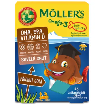 Möller's Omega 3 želé rybičky Cola 45 ks
