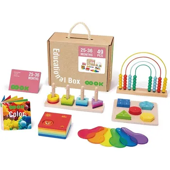 Dřevěná hračka TookyToy Montessori vzdělávací box pro děti 25-36 měsíců