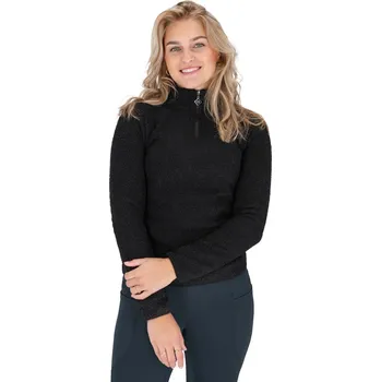 Dámská mikina QHP Mikina s polovičním zipem Teddie QHP, dámská, černá 36