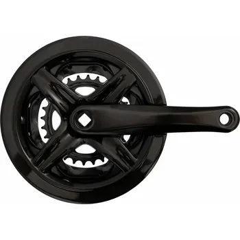 Klika na kolo kliky Al 48-38-28 zubů, 170mm, černé s krytem (čtyřhran, Al kliky 48-38-28z/170mm, ochranný kryt)