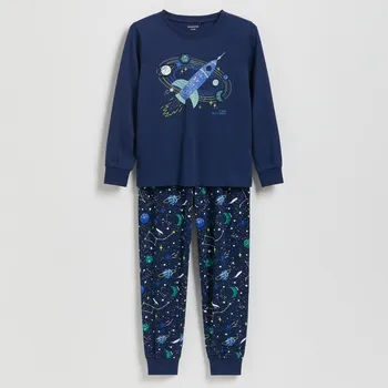 Dětská móda Reserved - Dvoudílná pyžamová souprava s potiskem - tmavomodrá - 640GX-59X - 640GX-59X-U86