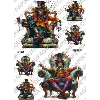 Umělecký papír Rýžový a soft papír na decoupage - Alenka v říši divů - KB04205 Materiál: Soft, Rozměr: A4