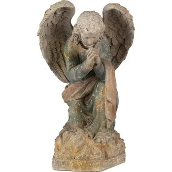 Vánoční dekorace Béžovo-zelená antik dekorace socha anděl Angel Baroque - 41*45*65 cm