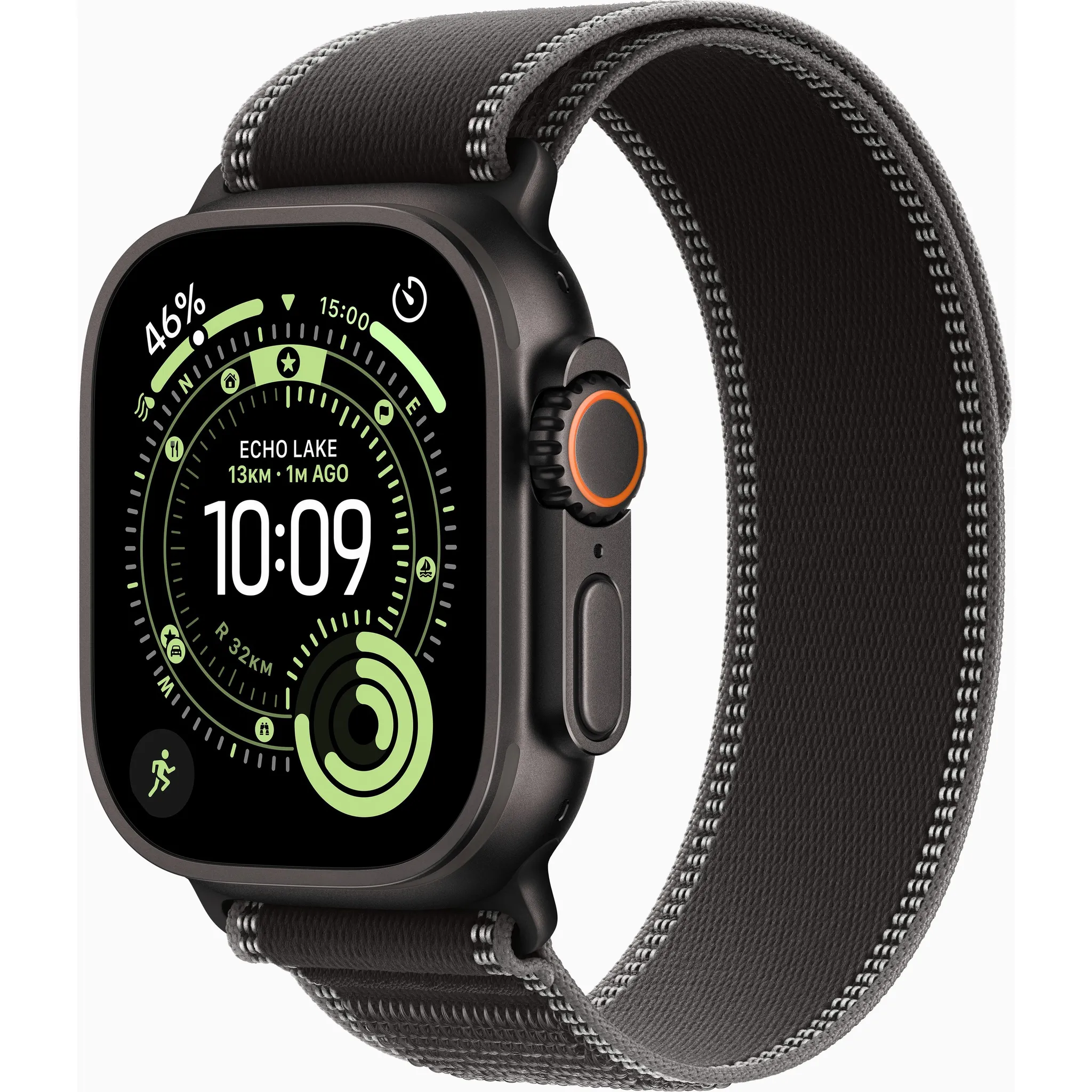 Fotografie 2 - Chytré hodinky Apple Watch Ultra 3 49 mm černý titan s černým/uhlovým trailovým tahem M/L