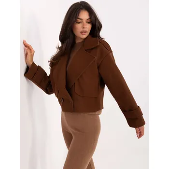 Dámský kabát Hnědý přechodný kabát IT-KR-